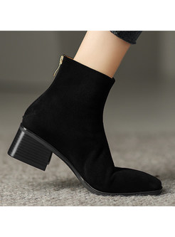Square Toe Block Heel Womens Boots
