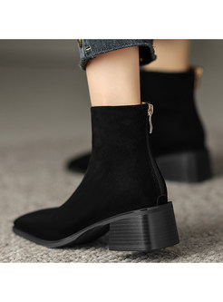 Square Toe Block Heel Womens Boots