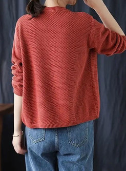 Women's Vintage Long Sleeve Pullover Sweater