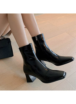Women's Fashion PU Heels Boots