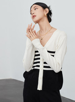 Women's Long Sleeve Color Block Sweater
