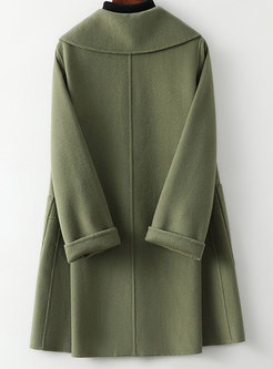 Women's Long Sleeve Wool Loose Coat