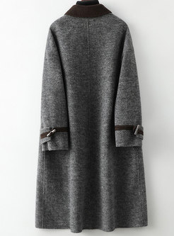 Women's Long Sleeve Long Wool Coat