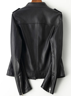Women's Leather Jacket Coat