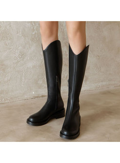 Women's Side Zipper Knee High Boots