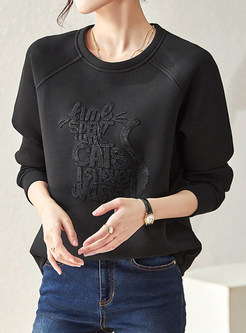 Women's Casual Crewneck Jacquard Sweatshirts