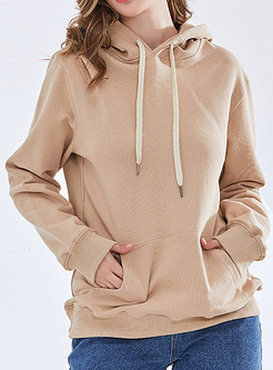 Fashion Hooded Solid Hoodies For Women