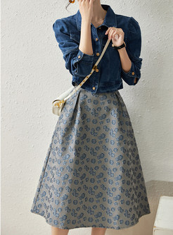 New Look Denim Blouses & Jacquard Midi Skirts