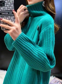 Glamorous High Neck Loose Long Sleeve Womens Sweaters