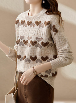 Women's Crewneck Hearts Soft Sweaters