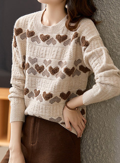 Women's Crewneck Hearts Soft Sweaters