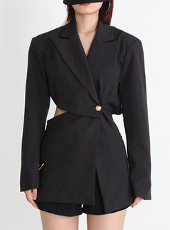 Women's Fashion One Button Backless Blazers