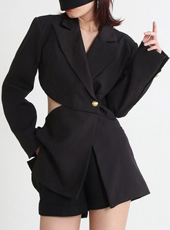 Women's Fashion One Button Backless Blazers