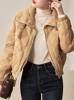 Large Lapels Fluffy Cropped Down Jackets For Women