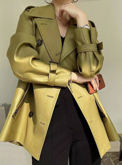 Minimalist Large Lapels Double-Breasted Trench Coats Women
