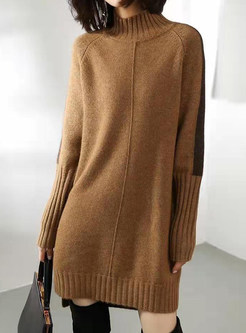 New Look Mock Neck Solid Color Sweaters For Women