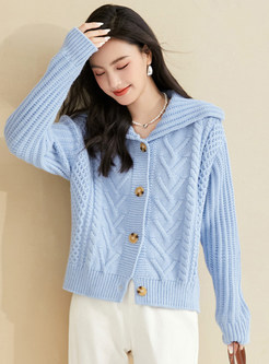 Women's Turn-Down Collar Thickened Chunky Open Front Knitted