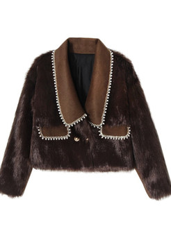 Women's Chicwish Woolen Patch Faux Fur Jackets