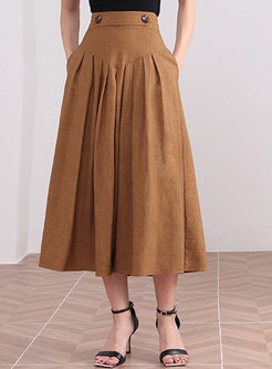 Exclusive Solid High Waisted Maxi Skirts For Women
