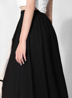 Exclusive High Waisted Contrasting Long Skirts For Women