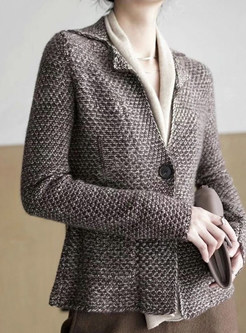 Women's Vintage Large Lapels Knitted Tight Blazers