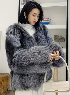 Womens Vintage Warm Fluffy Faux Fur Jackets