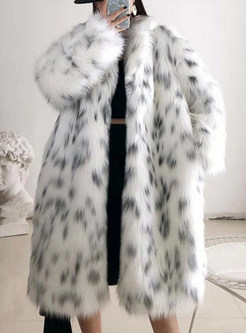 Stylish Boxy Chunky Leopard Print Faux Fur Coats For Women