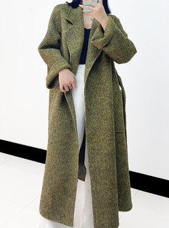 Hot Large Lapels Wool Long Womens Winter Coats