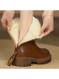 Pretty Thickened Genuine Leather Womens Boots