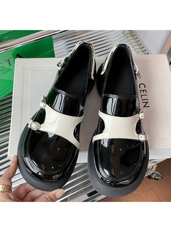Platform Retro Contrasting Shoes For Women