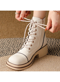 Vintage Lace-Up Fastening Ankle Boots For Women