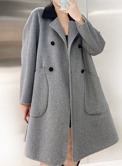 Lite Double-Breasted Contrasting A-Line Women's Coats