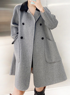 Lite Double-Breasted Contrasting A-Line Women's Coats
