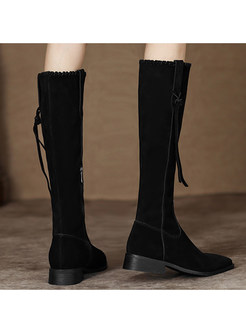 New Look Pointed Toe Braided Knee High Boots For Women