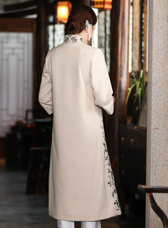 Ethnic 3/4 Sleeve Embroidered Winter Coats
