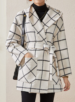 Exclusive Hooded Plaid Oversize Womens Coats