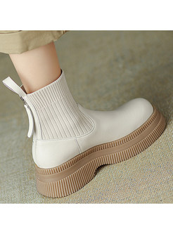 Fashion Platform Elastic Ankle Boots For Women