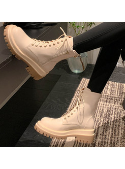 Casual Lace Up Slip-Resistant Chelsea Boots For Women