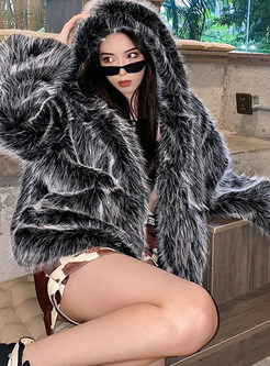 Fashion Hooded Comfortable Fur Coats For Women