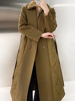 Elegant Fur Collar Thickened Womens Winter Coats
