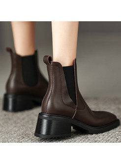 Square Toe Fashion Double Elastic Ankle Boots For Women
