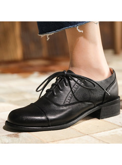 Lace Up Pointed Toe Loafer Flat For Women