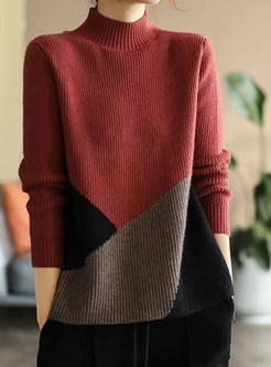 Retro Thermal Contrasting Sweaters For Women