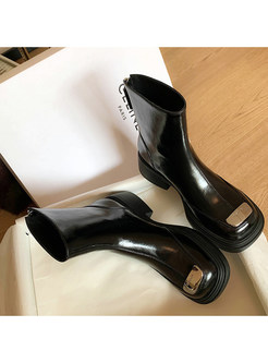 Exclusive Square Toe Platform Womens Boots