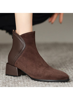 Chicwish Pointed Toe Patch Womens Boots