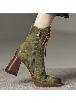 Hot Chunky Heel Riding Boots For Women