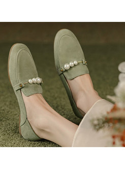 Classic Pearl Detail Flat Shoes For Women