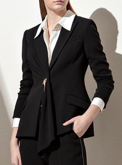 Large Lapels Solid Color Business Suits For Women