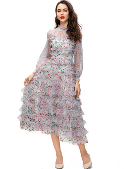 Sweet & Cute Distored Selvedge Transparent Maxi Dresses