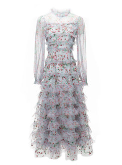 Sweet & Cute Distored Selvedge Transparent Maxi Dresses